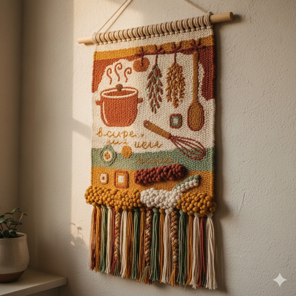 Recipe tapestry/tea-towel framed art